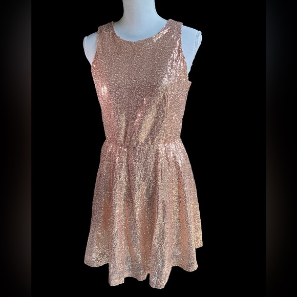 Rose Gold Sequin Party Dress. B16 | Color: Gold/Pink | Size: M | Ttsvintage's Closet